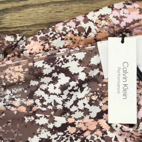 NWT Calvin Klein Printed High-Waist 7/8 Leggings Conceal Creamsicle Brown 1X - Picture 5 of 7